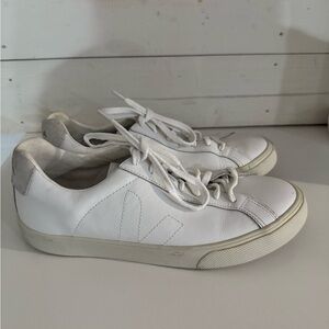 Veja Off-White Lace-Up Sneakers